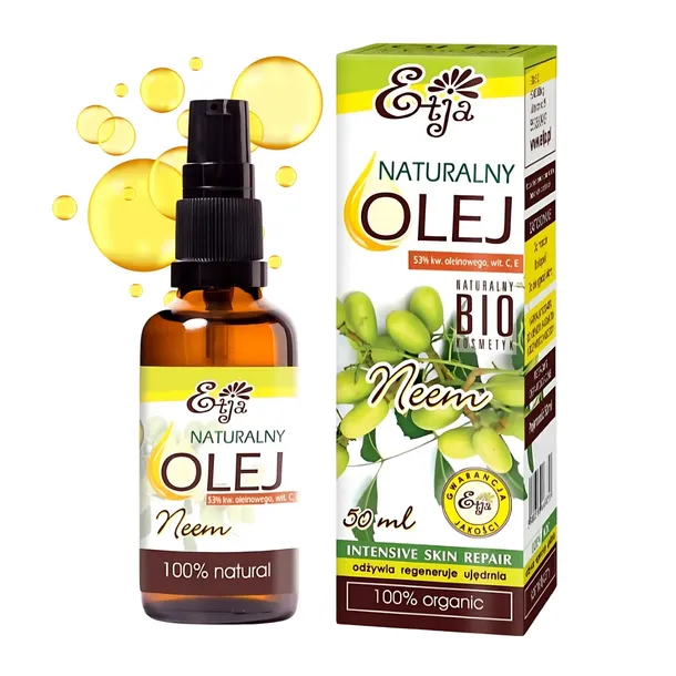 Naturalny Olej Neem Z Miodoli Indyjskiej 50ml Do Pielęgnacji Skóry ETJA