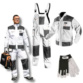 neo-tools-ogrodniczki-meskie-robocze-bluza-rekawice-biale-komplet-zestaw