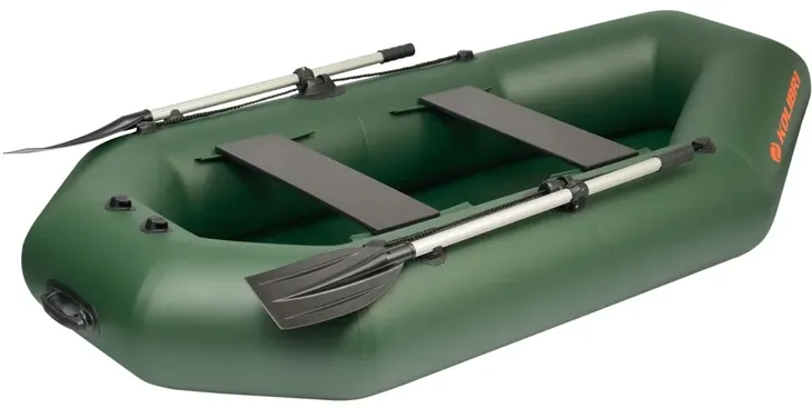 Ponton Kolibri K-240T z podłogą rolowaną i pawężą do silnika zielony