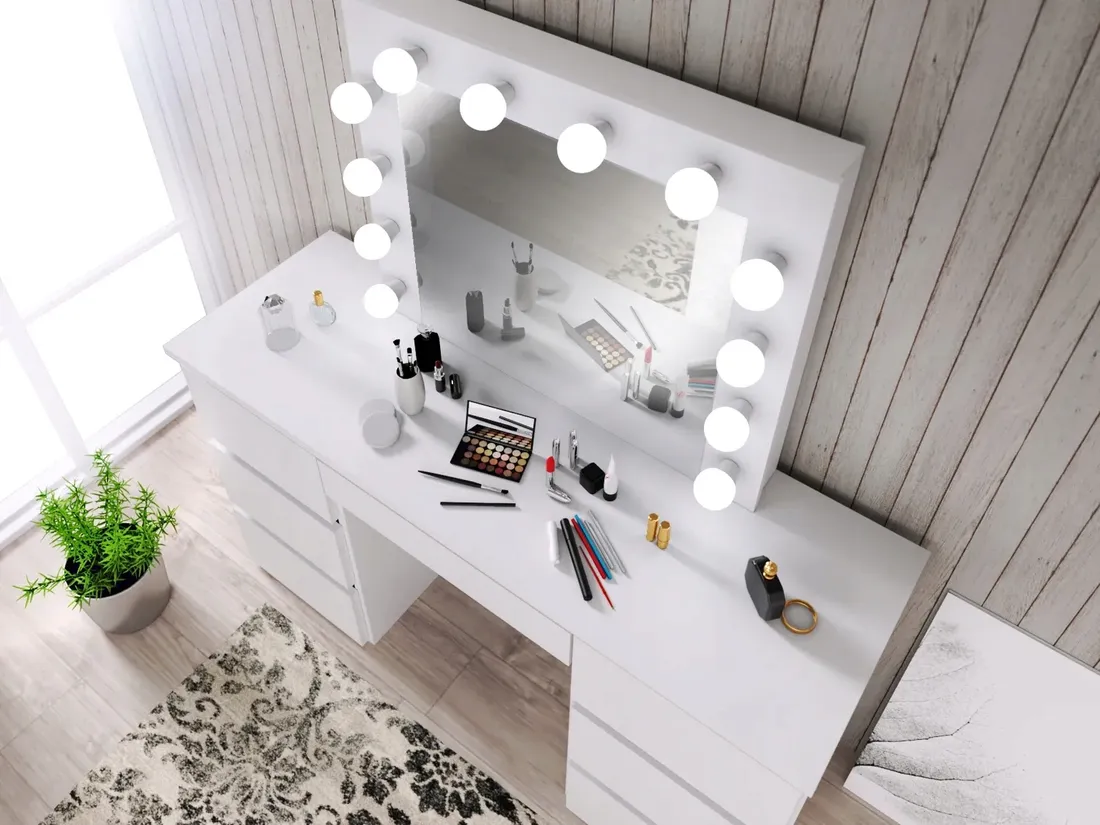 lustro-stelaz-12-led-biale-stan-nowy