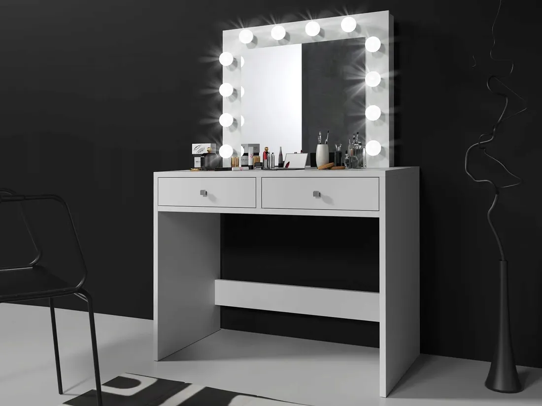 lustro-stelaz-12-led-biale