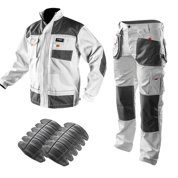 Spodnie robocze, białe, XL/56, NEO 81-120-XL