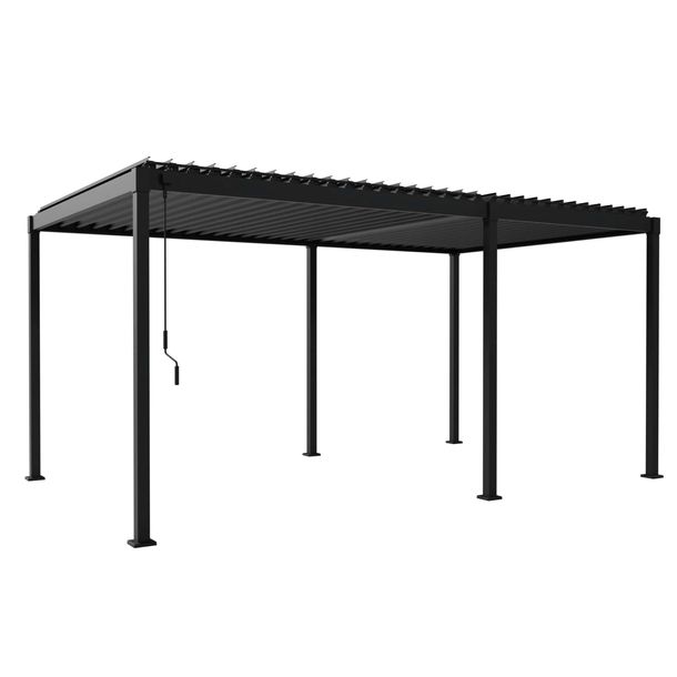 Pergola Tarasowa 3x5 m Antracyt zadaszenie regulowany dach solidna SOLID