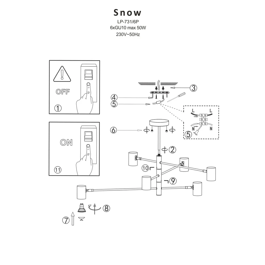 lampa-wiszaca-light-prestige-snow-6xgu10-zloty-stan-nowy