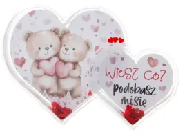 ramka-z-brokatem-podwojne-serce-wiesz-co-podobasz-misie