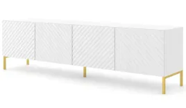 Zdjęcie produktu Szafka RTV SURF 200 cm 4D biały mat nóżki złote