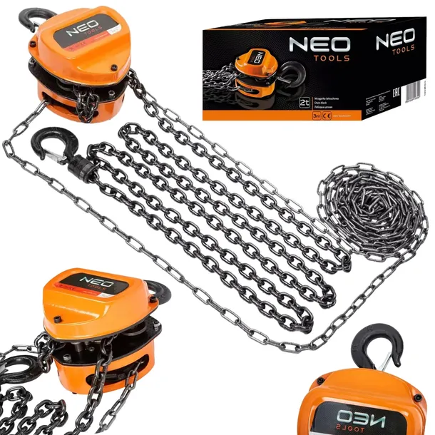 Wciągarka Wyciągarka Łańcuchowa Ręczna 2 TONY 3 METRY TÜV - NEO TOOLS