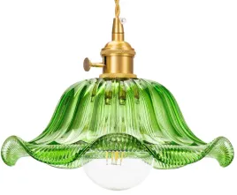 lampa-wiszaca-sufitowa-szklana-flower-zielona