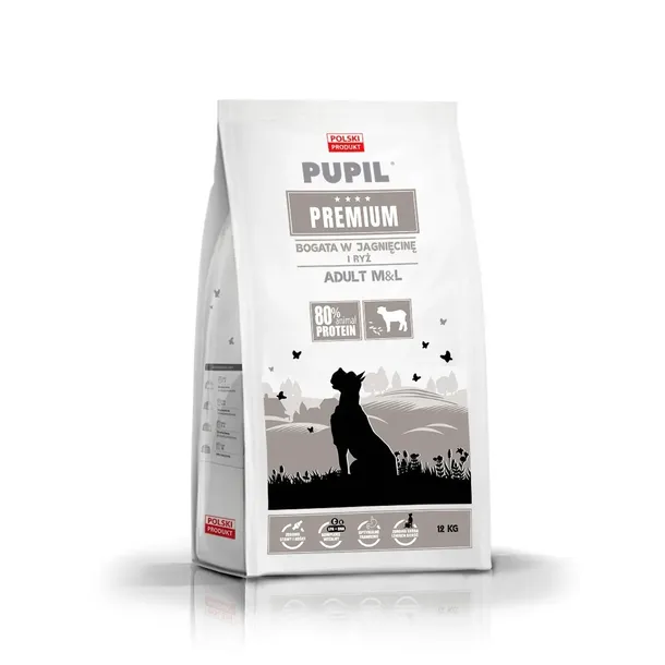 PUPIL Premium M&L dla psa jagnięcina 12 kg
