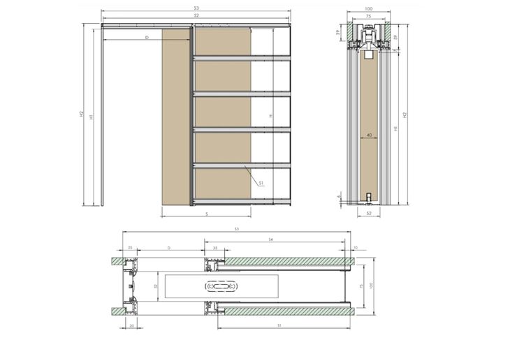System przesuwny Gustavson kaseta ESTIMA 80 cm bezościeżnicowa