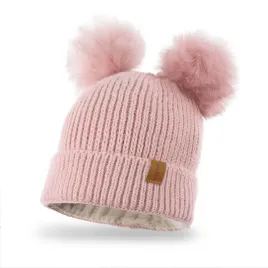 nandy-czapka-dwa-pompony-gruba-polar-dziecieca