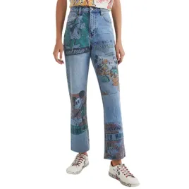 spodnie-damskie-desigual-jeansy-z-nadrukiem-mickey-mouse
