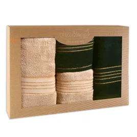 recznik-d-bawelna-100percent-tiwano-cappuccino-zielen-butelkowa-p-2x50x90-2x7