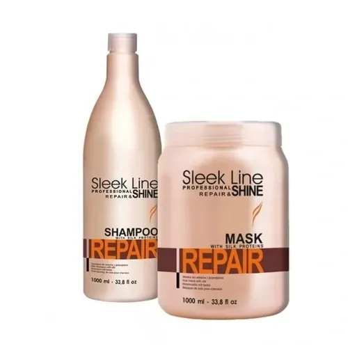 STAPIZ SLEEK LINE REPAIR SZAMPON 1L + MASKA 1L