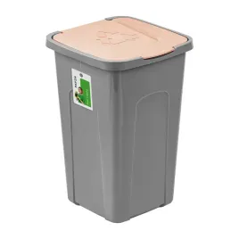 szary-kosz-50l-z-brazowa-klapa-segregacja-odpadow
