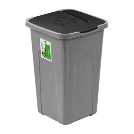 szary-kosz-50l-z-czarna-klapa-segregacja-odpadow