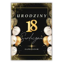 zaproszenia-na-18-urodziny-zaproszenie-czarne-zlote-balony-koperta-biala