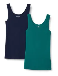 amazon-essentials-2-pak-damski-tank-slim-fit-2-szt-m-ciemnozielony-czarny