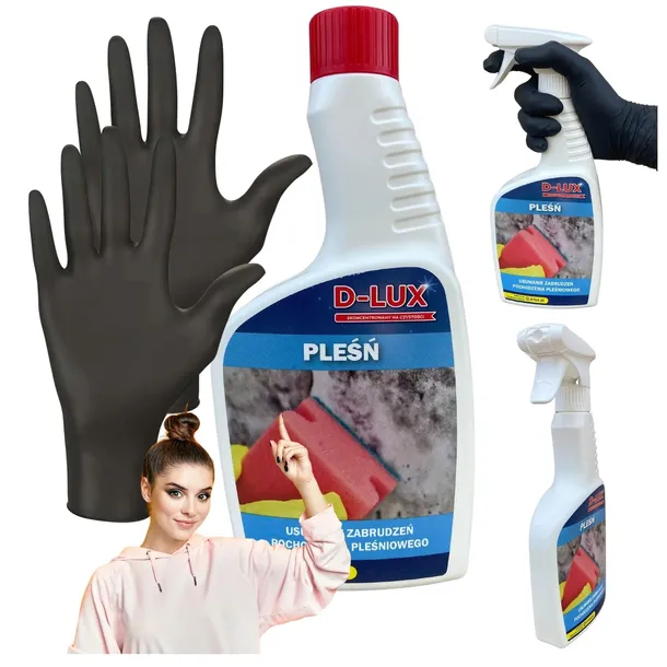 Płyn Środek do Usuwania Pleśni Grzyba D-LUX na Pleśń Czarne Osady 500ml
