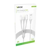 kabel-usb-3w1-lightning-usb-c-microusb-3a-1m-vayox-stan-nowy-konstrukcja-oplot