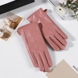rozowe-damskie-rekawiczki-skorzane-na-jesien-zime-stylowe-i-eleganckie