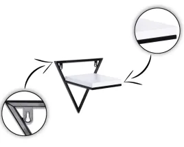 wiszaca-polka-bialy-blat-na-sciane-kwiaty-metalowa