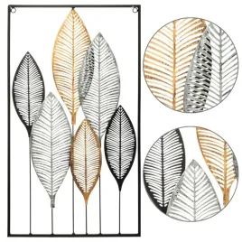 dekoracja-scienna-37x65-cm-ozdoba-metalowa-do-salonu-liscie-w-ramie