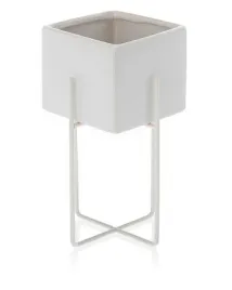 bialy-metalowy-kwietnik-stojacy-z-oslonka-ceramiczna-doniczka-biala-23-cm