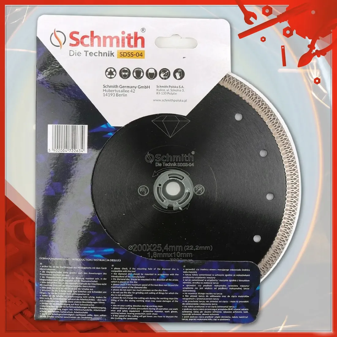 tarcza-diamentowa-200mm-do-gresu-plytek-schmith-stan-nowy