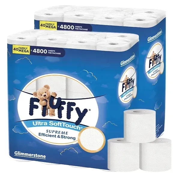 Biały Papier Toaletowy FluFFy 3 Warstwy 80 Rolek Ultra Miękki 9600 Listków