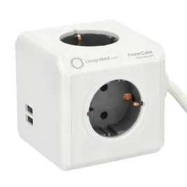 kostka-typu-f-extended-usb-3m-szary-power-cube