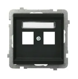 ospel-sonata-obudowa-gniazda-podwojnego-keystone-prosta-czarny-met-gpk-2r-p