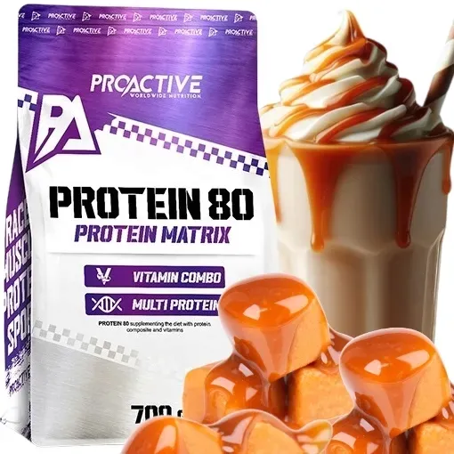 BIAŁKO WPC serwatkowe odżywka białkowa WITAMINY C B karmel ProActive 700g