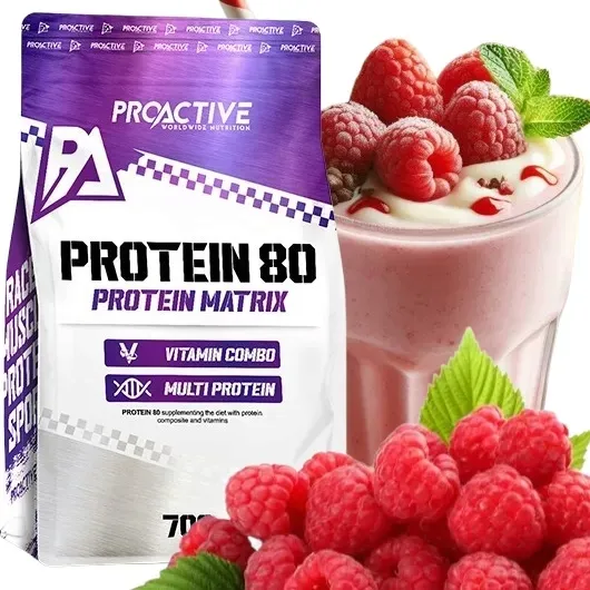 BIAŁKO WPC ODŻYWKA BIAŁKOWA w proszku ProActive Protein 80 700g MALINA