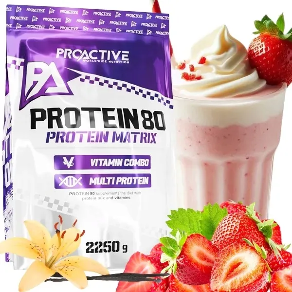 BIAŁKO odżywka białkowa mix ProActive Protein 80 2250g WANILIA-TRUSKAWKA