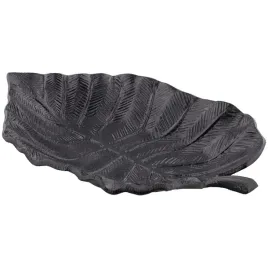 patera-aluminiowa-dekoracja-lisc-czarny-28-x-18-cm
