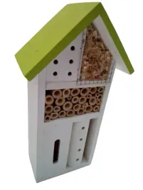 budka-legowa-hotel-domek-dla-owadow-motyli-bialy-jula-26x14x7cm-dach-zielen