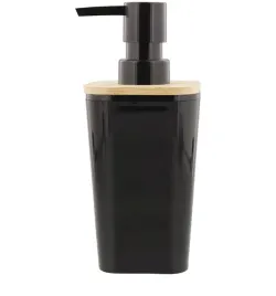 dozownik-na-mydlo-bambus-czarny-17cm-plastikowy-wytrzymaly-pojemnosc-350-ml