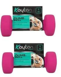 hantle-powlekane-gumowane-odwaznik-ciezarek-dumbbell-zestaw-2x1-kg-rozowy