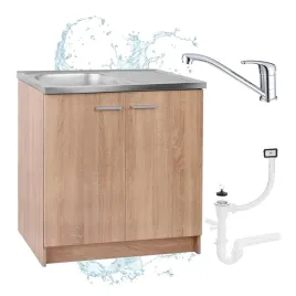 szafka-kuchenna-dab-sonoma-80-cm-zlew-bateria-obrotowa-chrom-syfon