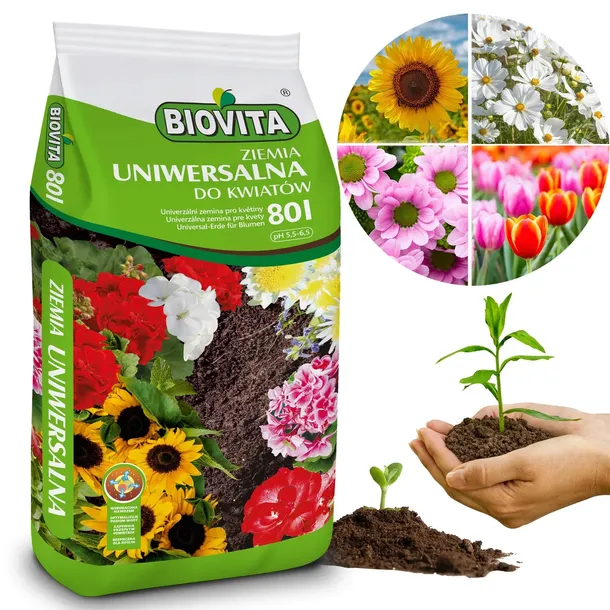 ZIEMIA UNIWERSALNA DO KWIATÓW ROŚLIN BIOVITA 80L
