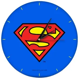 zegar-scienny-matowy-superman-niebieski