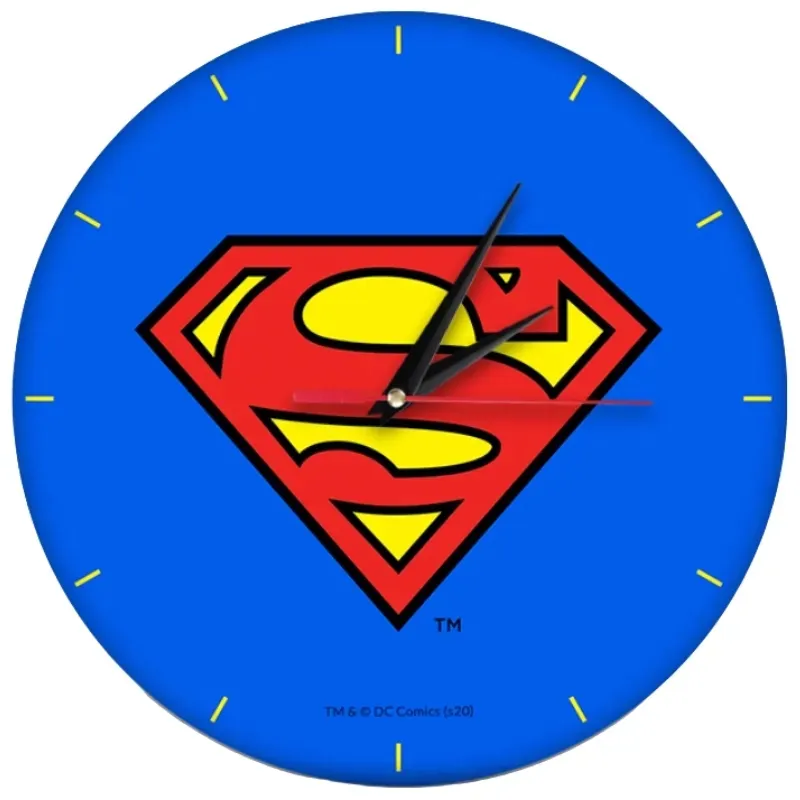 zegar-scienny-matowy-superman-niebieski