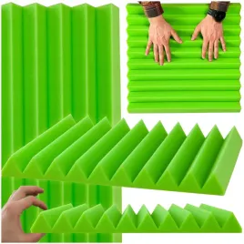 panel-akustyczny-pianka-akustyczna-zielony-klin-kwadrat-absorber-5cm