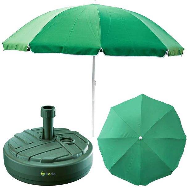 Parasol ogrodowy 240cm z podstawą okrągły zestaw