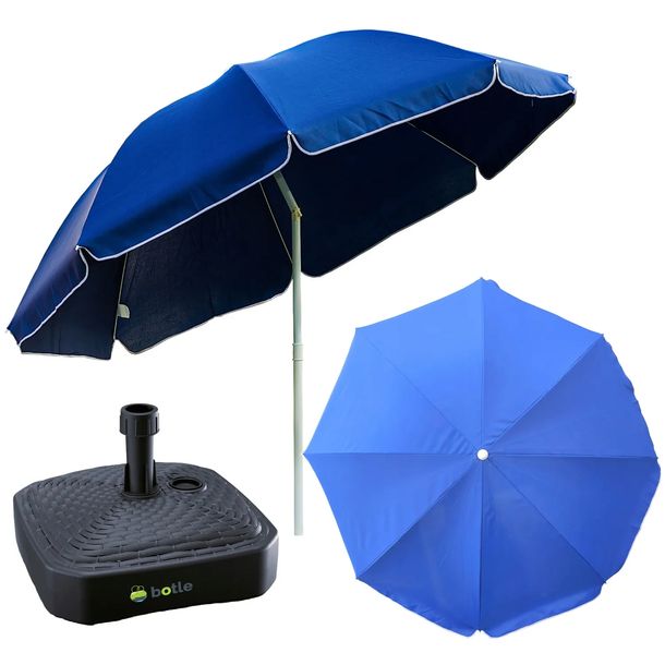 Parasol ogrodowy 240cm z podstawą kwadrat zestaw