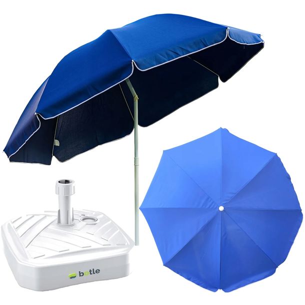 Parasol ogrodowy 240cm z podstawą kwadrat zestaw