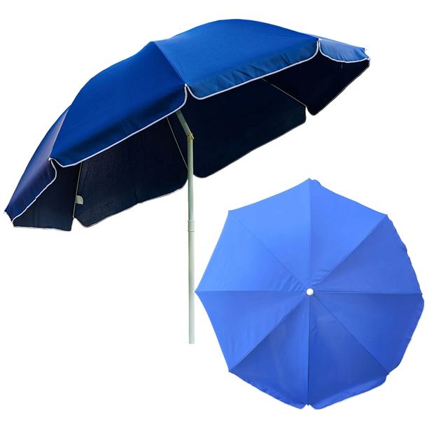 Parasol Ogrodowy Plażowy Duży 240cm Granat Łamany