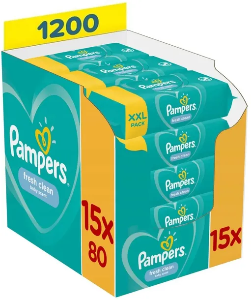 CHUSTECZKI NAWILŻANE PAMPERS FRESH CLEAN 15x80szt