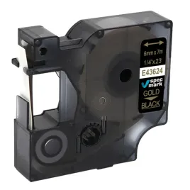 tasma-specmark-do-dymo-d1-43624-6mm-czarna-zloty